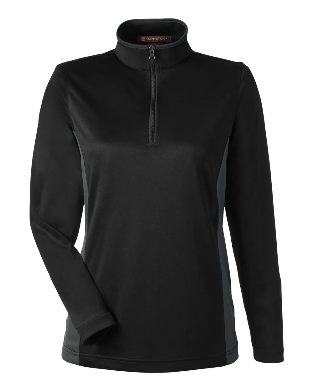 Harriton M786W Women's Flash Snag Protection Plus IL Colorblock Quarter-Zip Pullover — blank garment, front view