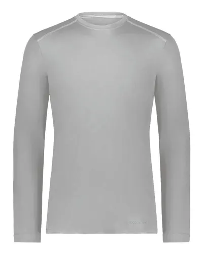 Holloway 222138 Unisex Essential Long Sleeve T-Shirt Powered By Coolcore — blank long sleeve tee, front view
