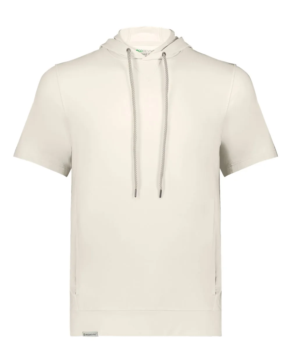 Holloway 222505 Men's Eco Revive™ Ventura Soft Knit Short Sleeve Hooded Sweatshirt — blank hooded sweatshirt, front view