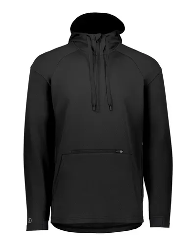 Holloway 222584 Men's Limitless Quarter-Zip Hooded Pullover — blank hooded sweatshirt, front view