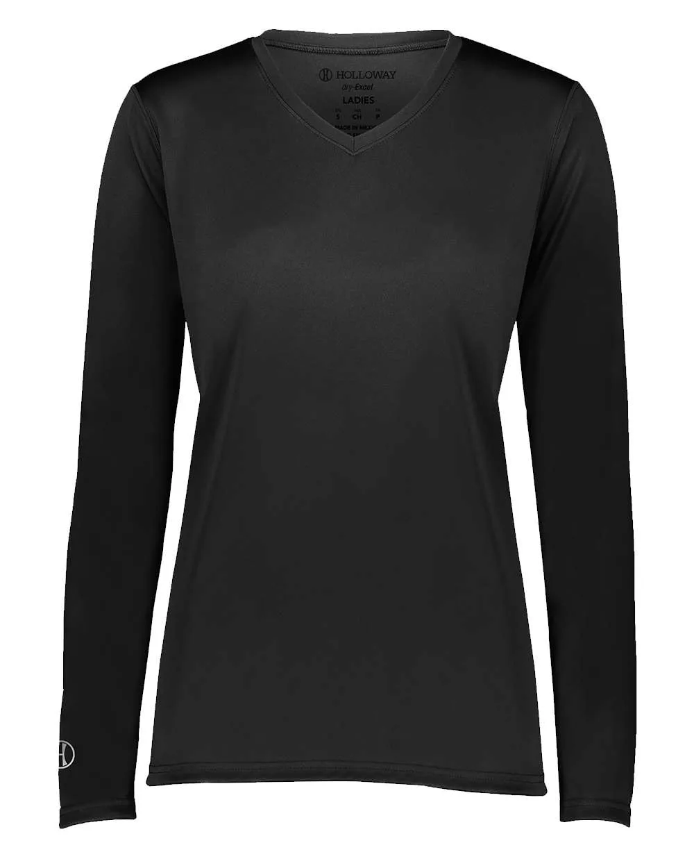 Holloway 222824 Women's Momentum Long Sleeve V-Neck T-Shirt — blank t-shirt, front view