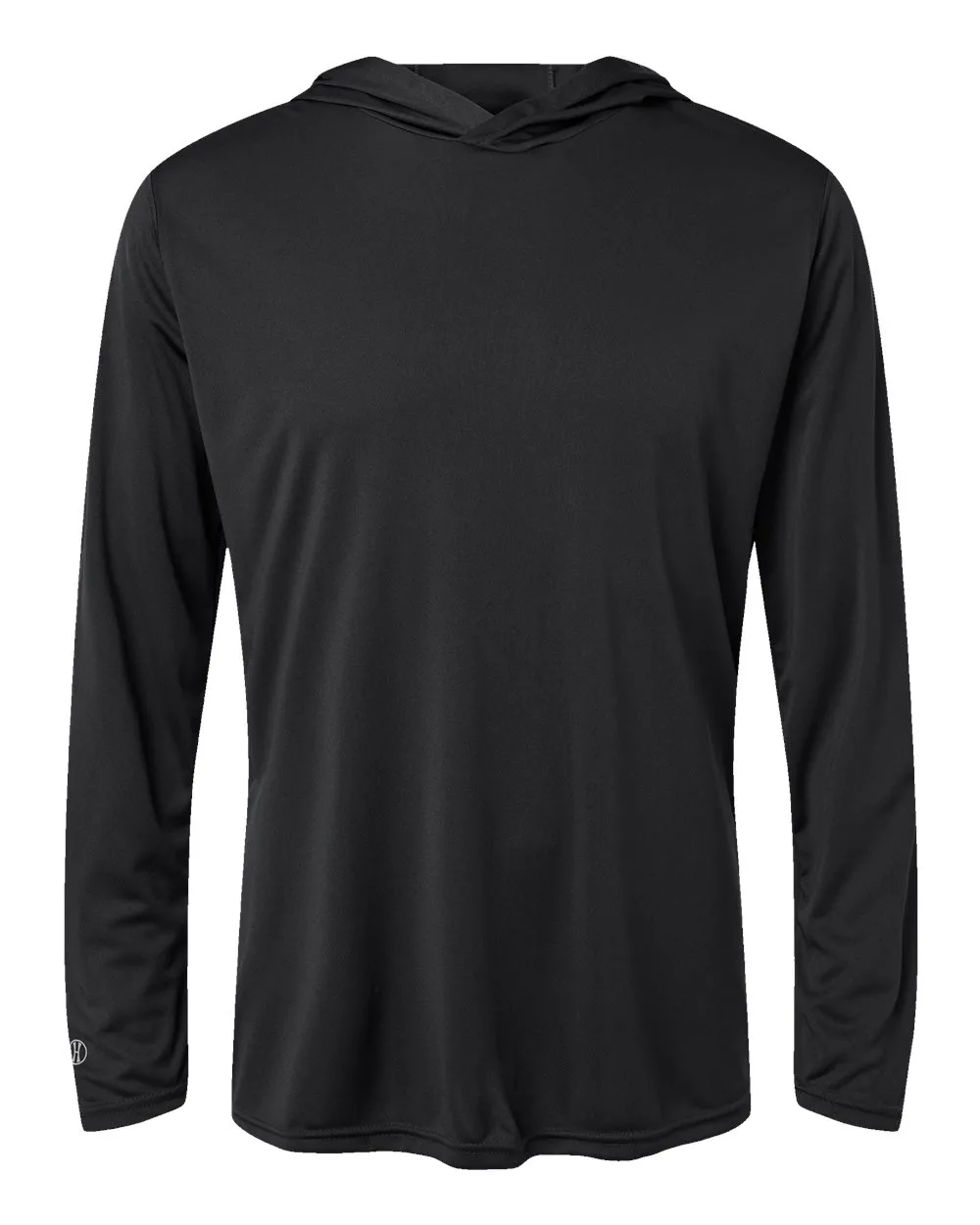 Holloway 222830 Men's Momentum Hooded Long Sleeve T-Shirt — blank hooded sweatshirt, front view