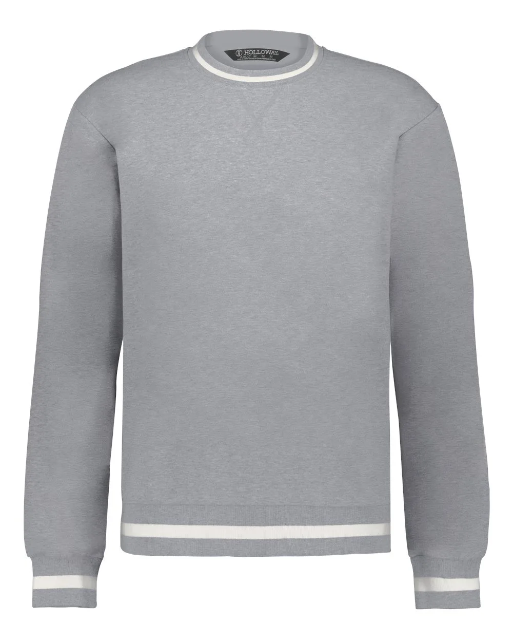 Holloway 223527 Unisex Heritage Prep Crewneck Sweatshirt — blank crewneck sweatshirt, front view