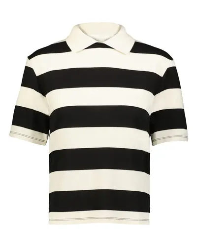 Holloway 226302 Women's Prep Street Rugby Crop T-Shirt — blank t-shirt, front view