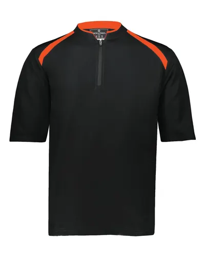 Holloway 229581 Men's Clubhouse Short Sleeve Quarter-Zip Pullover — blank garment, front view
