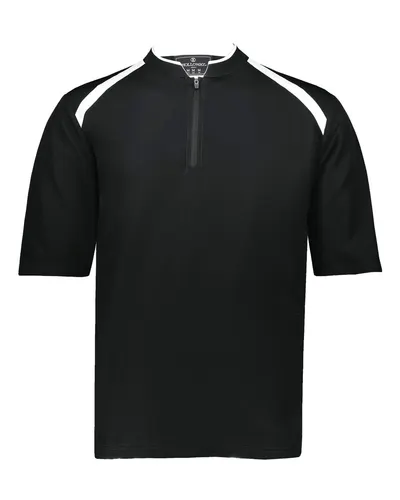 Holloway 229681 Youth Clubhouse Short Sleeve Quarter-Zip Pullover — blank garment, front view