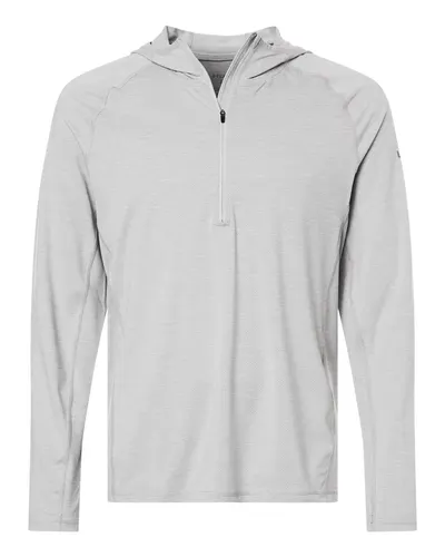 HUK H1200668 Men's Atoll Half-Zip Hooded Pullover — blank hooded sweatshirt, front view