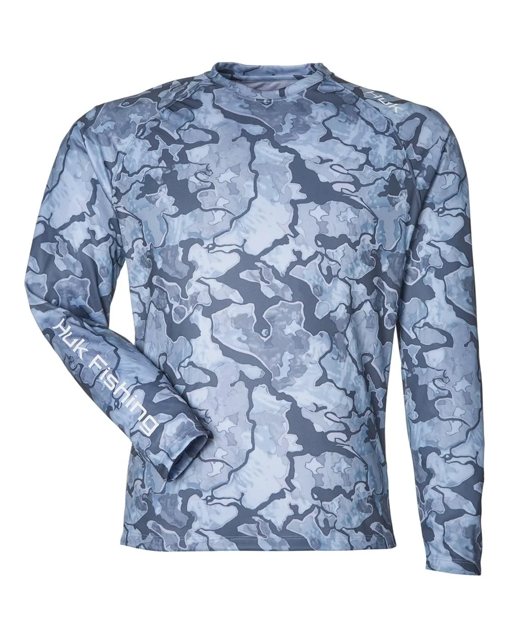 HUK H12L003 Unisex LoPro Camo Long Sleeve T-Shirt — blank long sleeve tee, front view