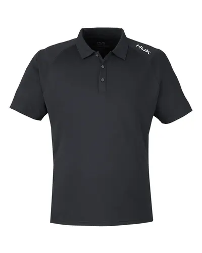 HUK H12L005 Men's LoPro Solid Performance Polo — blank polo, front view