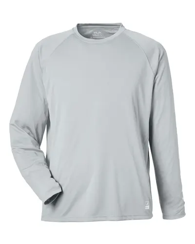 HUK H12L009 Men's LoPro Pursuit Long Sleeve T-Shirt — blank long sleeve tee, front view