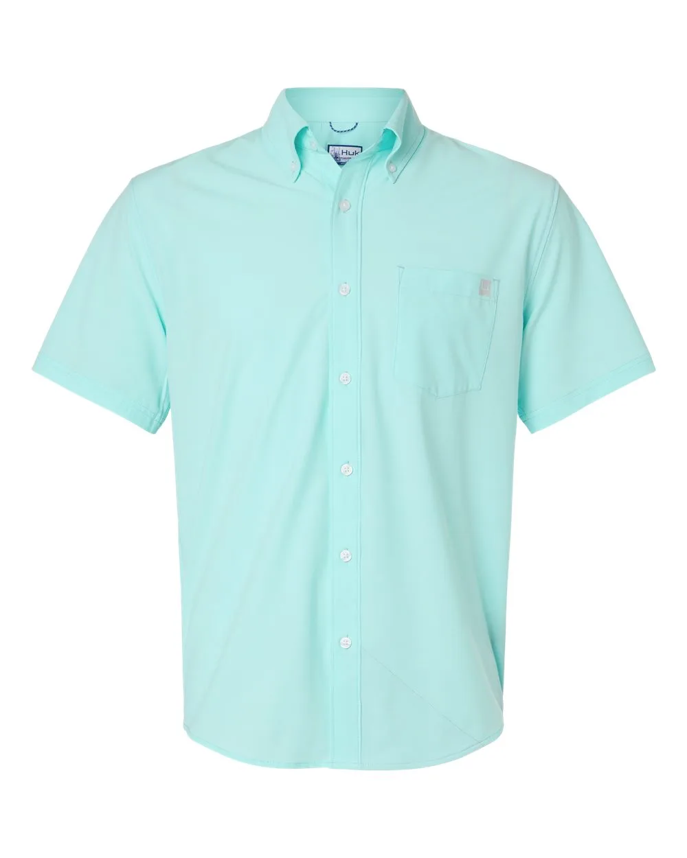 HUK H150154 Men's Kona Short Sleeve Solid Shirt — blank garment, front view