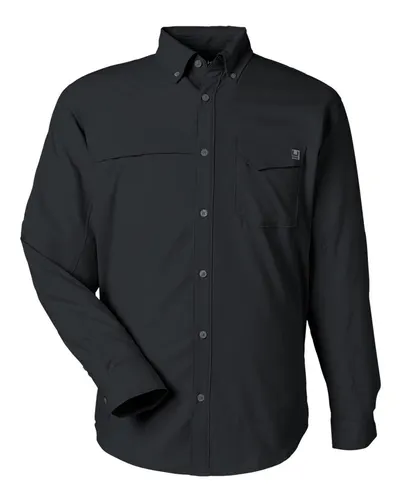 HUK H150172 Men's Tide Point Pocket Fishing Shirt — blank garment, front view