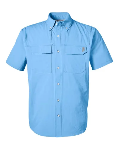 HUK H150183 Men's Creekbed Short Sleeve Shirt — blank garment, front view