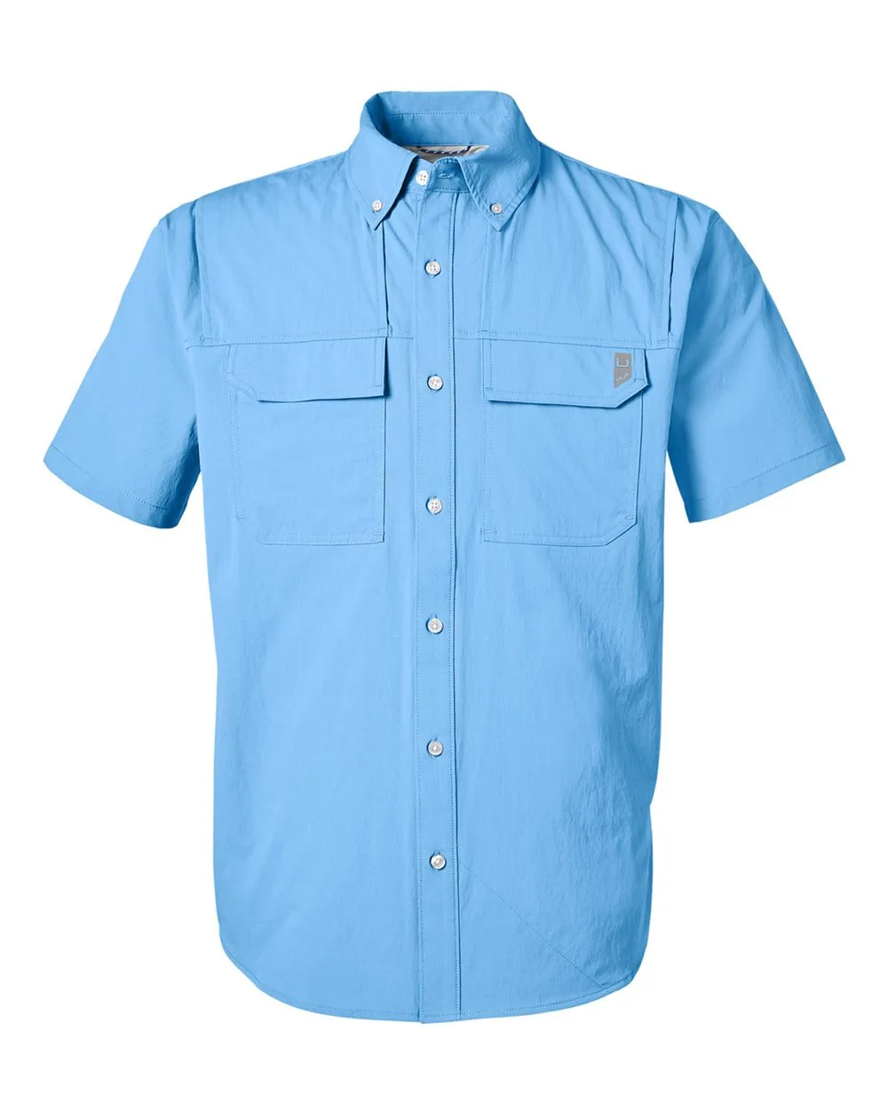 HUK H150183 Men's Creekbed Short Sleeve Shirt — blank garment, front view