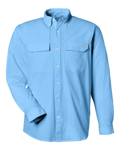 HUK H150184 Men's Creekbed Pocket Fishing Shirt — blank garment, front view