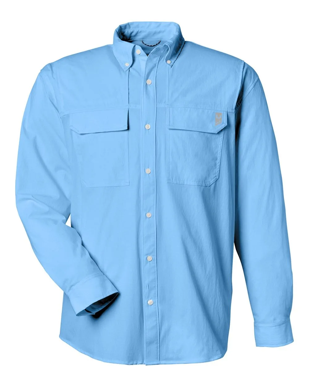 HUK H150184 Men's Creekbed Pocket Fishing Shirt — blank garment, front view