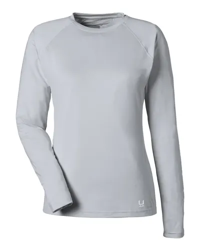 HUK H612L04 Women's LoPro Pursuit Long Sleeve T-Shirt — blank long sleeve tee, front view