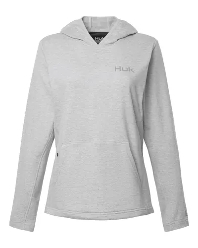 HUK H6130023 Women's Coldfront+ Hooded Sweatshirt — blank hooded sweatshirt, front view