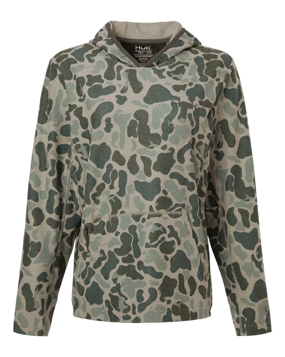 HUK H6130037 Women's Coldfront+ KC Print Hooded Sweatshirt — blank hooded sweatshirt, front view