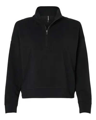 Independent Trading Co. EXP15WPQ Women's Perform Quarter-Zip Pullover — blank garment, front view