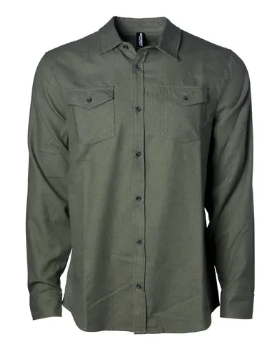 Independent Trading Co. EXP50F Unisex Flannel Shirt — blank garment, front view