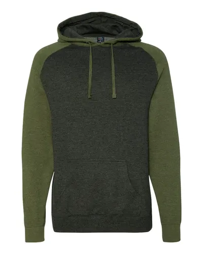 Independent Trading Co. IND40RP Unisex Raglan Hooded Sweatshirt — blank hooded sweatshirt, front view