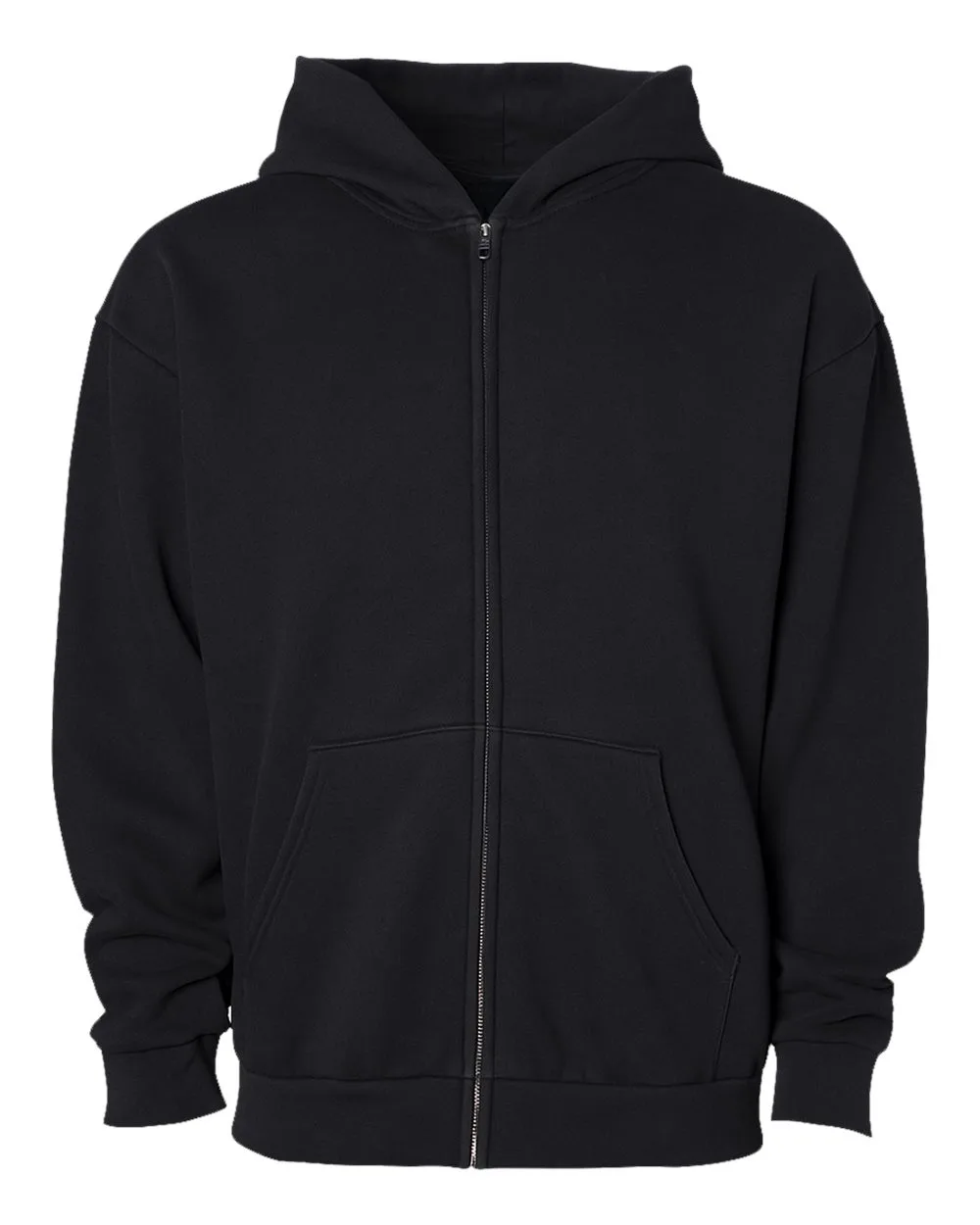 Independent Trading Co. IND420ZIP Unisex Mainstreet Heavyweight Full-Zip Hooded Sweatshirt — blank hooded sweatshirt, front view