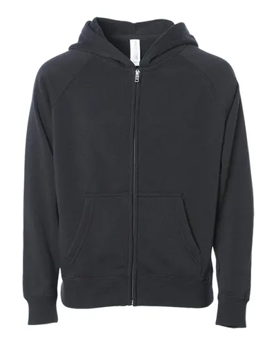 Independent Trading Co. PRM10TSBZ Toddler Lightweight Special Blend Raglan Zip Hood — blank garment, front view