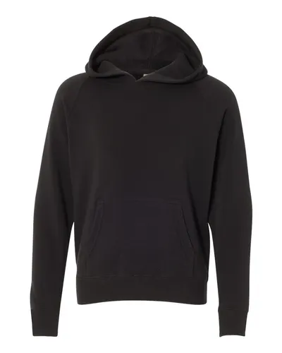 Independent Trading Co. PRM15YSB Youth Lightweight Special Blend Raglan Hooded Sweatshirt — blank hooded sweatshirt, front view