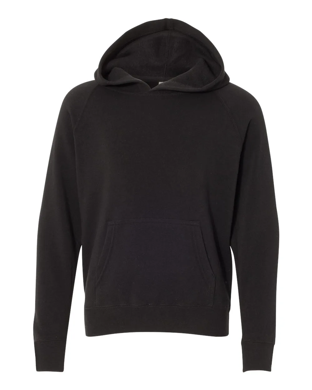 Independent Trading Co. PRM15YSB Youth Lightweight Special Blend Raglan Hooded Sweatshirt — blank hooded sweatshirt, front view