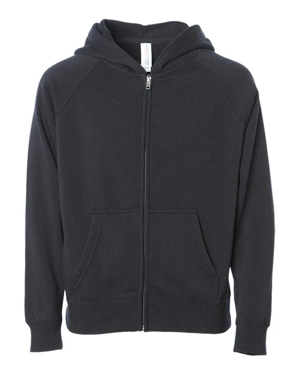 Independent Trading Co. PRM15YSBZ Youth Lightweight Special Blend Raglan Zip Hood — blank garment, front view