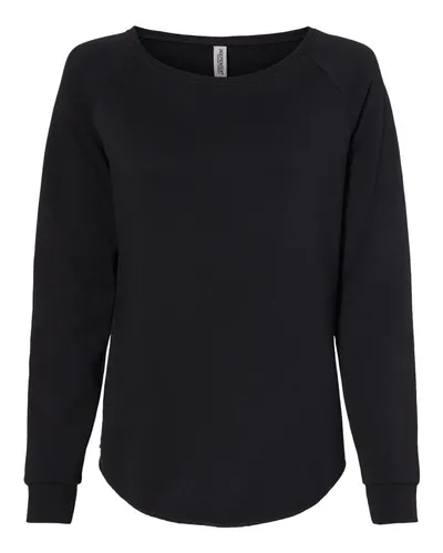 Independent Trading Co. PRM200 Women's California Wave Wash Crewneck Sweatshirt — blank crewneck sweatshirt, front view