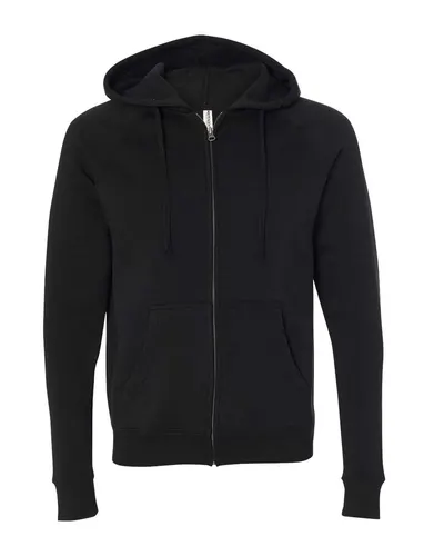 Independent Trading Co. PRM33SBZ Unisex Special Blend Raglan Full-Zip Hooded Sweatshirt — blank hooded sweatshirt, front view