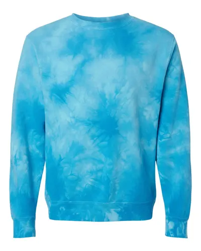 Independent Trading Co. PRM3500TD Unisex Midweight Tie-Dyed Crewneck Sweatshirt — blank crewneck sweatshirt, front view