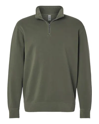Independent Trading Co. PRM4600QZ Unisex Pigment-Dyed Quarter-Zip Pullover — blank garment, front view