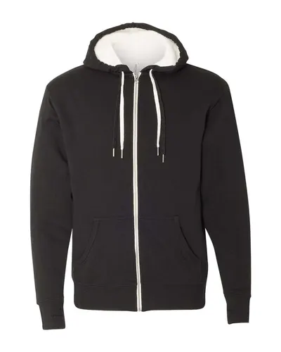 Independent Trading Co. PRM90 Unisex Sherpa-Lined Hooded Sweatshirt — blank hooded sweatshirt, front view