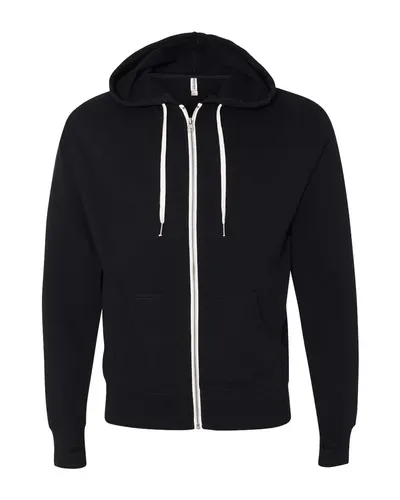 Independent Trading Co. PRM90HTZ Unisex Heathered French Terry Full-Zip Hooded Sweatshirt — blank hooded sweatshirt, front view