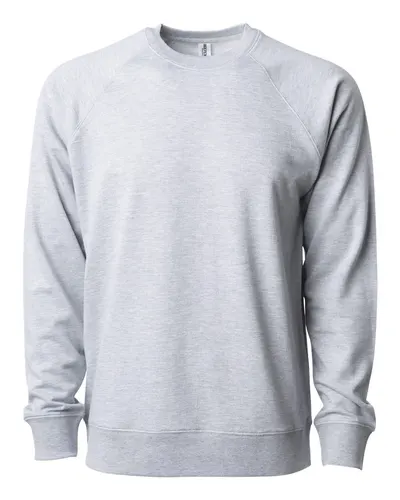 Independent Trading Co. SS1000C Unisex Icon Lightweight Loopback Terry Crewneck Sweatshirt — blank crewneck sweatshirt, front view