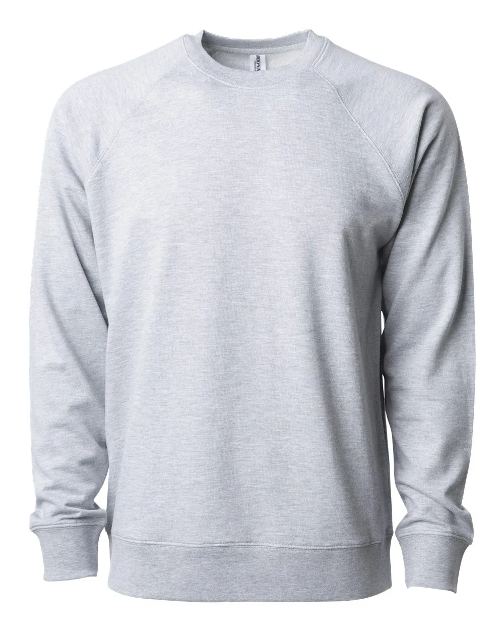 Independent Trading Co. SS1000C Unisex Icon Lightweight Loopback Terry Crewneck Sweatshirt — blank crewneck sweatshirt, front view