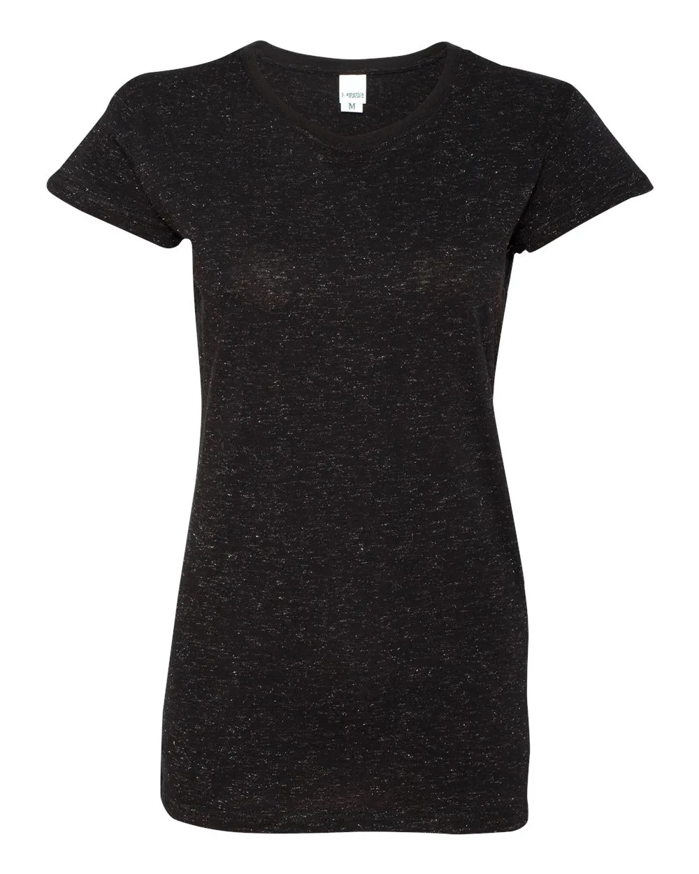 J. America 8138 Women’s Glitter T-Shirt — blank t-shirt, front view