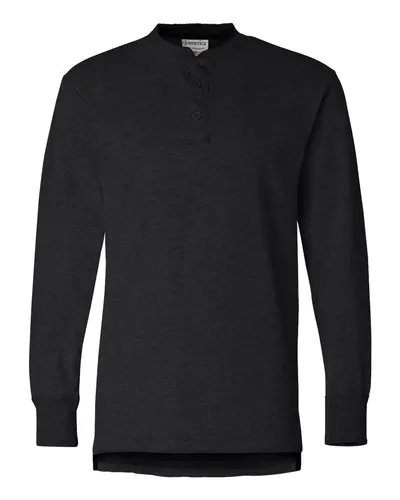 J. America 8244 Men's Vintage Brushed Jersey Henley — blank t-shirt, front view