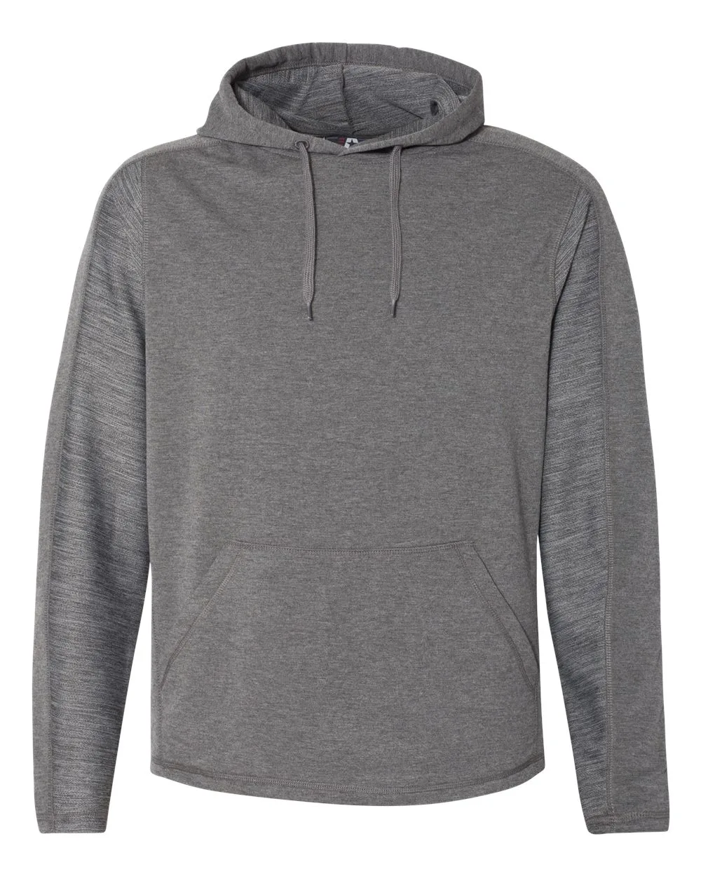 J. America 8435 Men's Omega Stretch Hooded Sweatshirt — blank hooded sweatshirt, front view