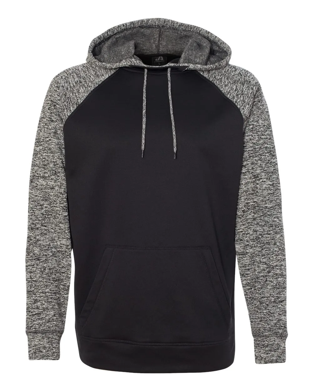 J. America 8612 Men's Colorblocked Cosmic Fleece Hooded Sweatshirt — blank hooded sweatshirt, front view