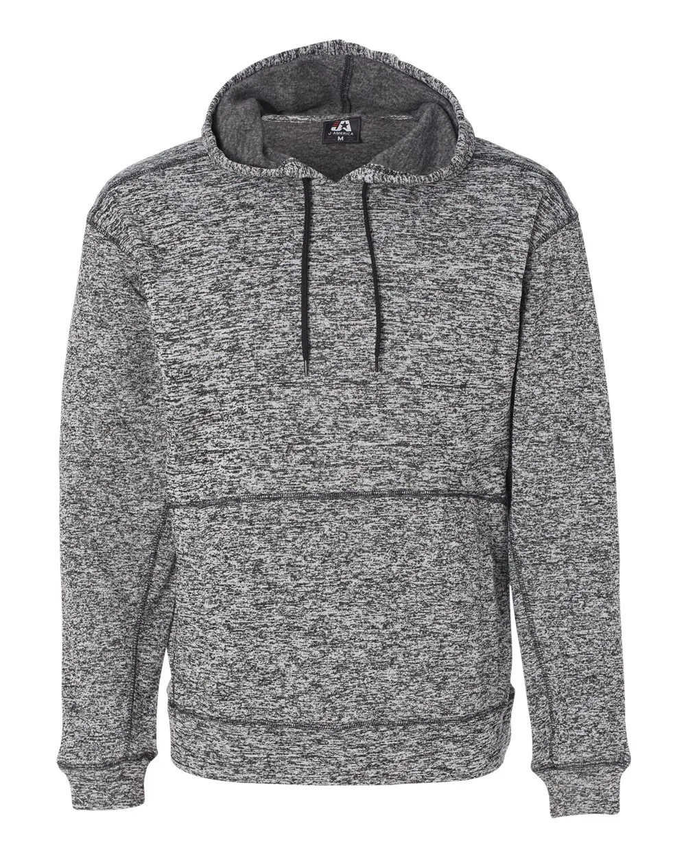 J. America 8613 Men's Cosmic Fleece Hooded Sweatshirt — blank hooded sweatshirt, front view