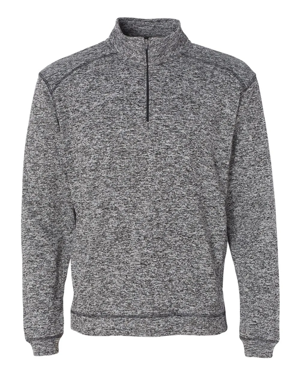 J. America 8614 Men's Cosmic Fleece Quarter-Zip Sweatshirt — blank crewneck sweatshirt, front view