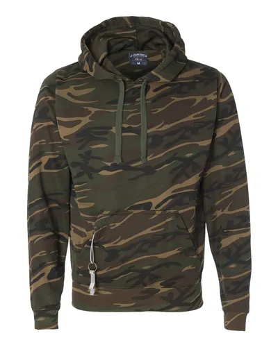 J. America 8615 Men's Polyester Tailgate Hooded Sweatshirt — blank hooded sweatshirt, front view