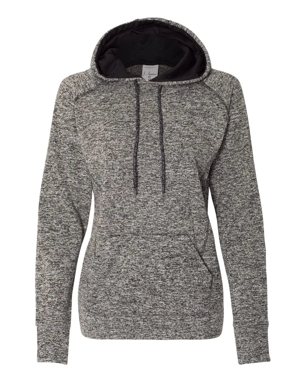 J. America 8616 Women’s Cosmic Fleece Hooded Sweatshirt — blank hooded sweatshirt, front view