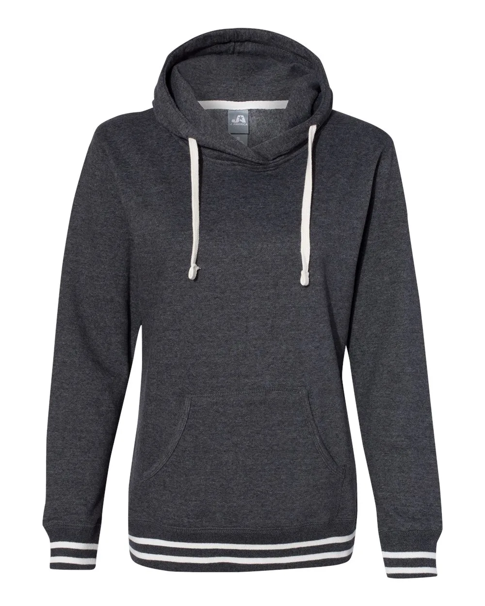 J. America 8651 Women’s Relay Hooded Sweatshirt — blank hooded sweatshirt, front view
