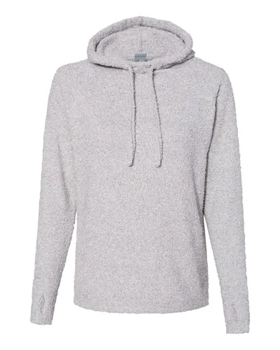 J. America 8680 Women’s Teddy Fleece Hooded Sweatshirt — blank hooded sweatshirt, front view