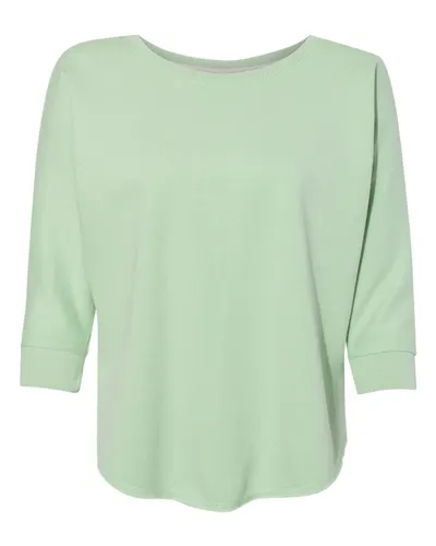 J. America 8685 Women's Lounge Fleece Dolman Crewneck Sweatshirt — blank crewneck sweatshirt, front view